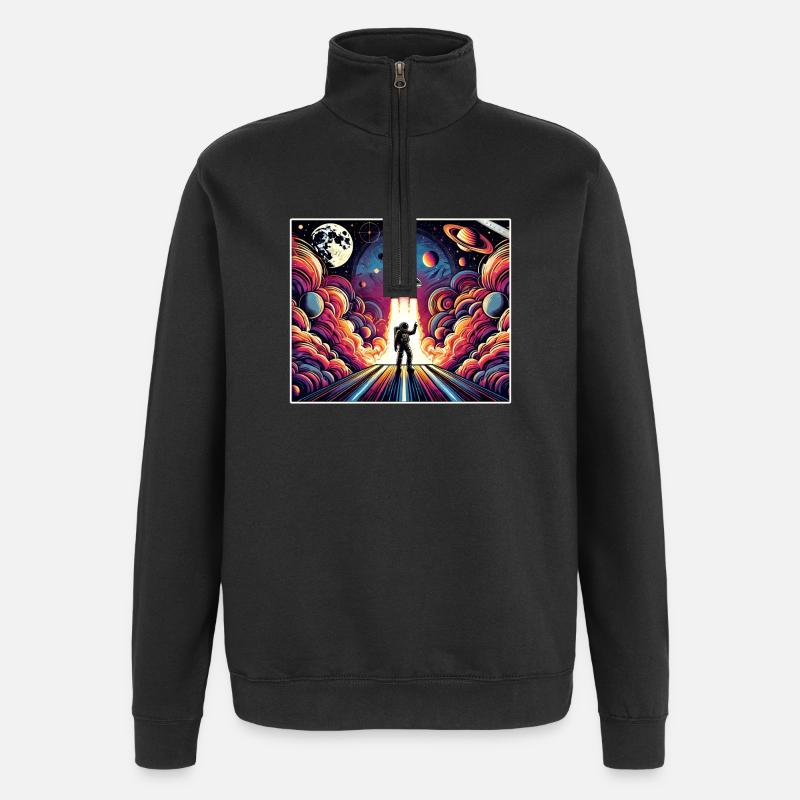 Conception de mission spatiale d’astronaute - Sweat à zip 1/4 - noir