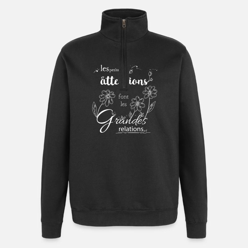 Citation : petites attentions - Sweat à zip 1/4 - noir