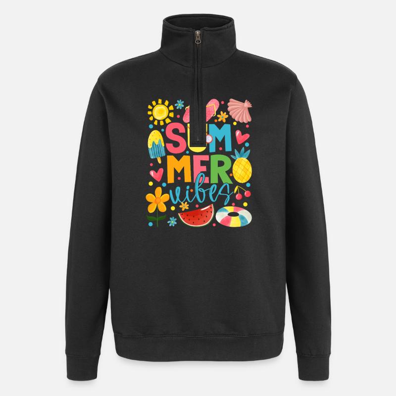 Summer Sparkle - Quarter-Zip Sweatshirt - black