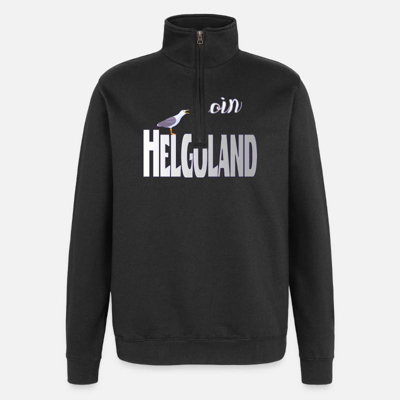 Helgoland Möwe & Moin Design - Quarter-Zip-Sweatshirt - Schwarz