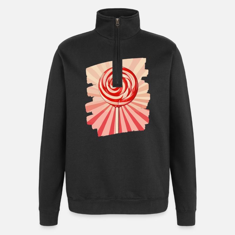 Lollipop lollipop candy candy - Quarter-Zip Sweatshirt - black