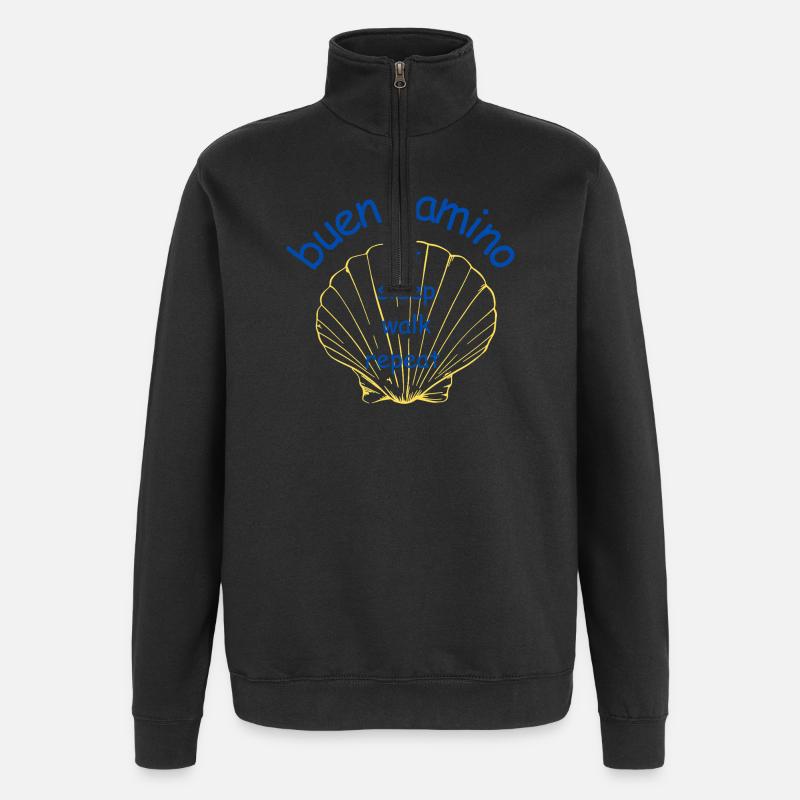 Eat Sleep walk repeat - Quarter-Zip-Sweatshirt - Schwarz
