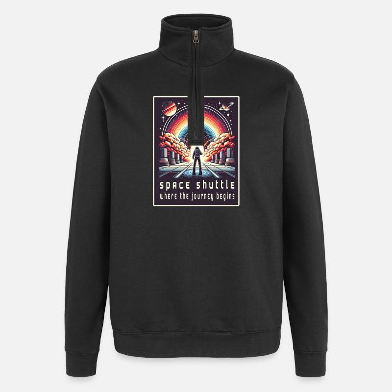Navette spatiale - Le voyage commence - Sweat à zip 1/4 - noir