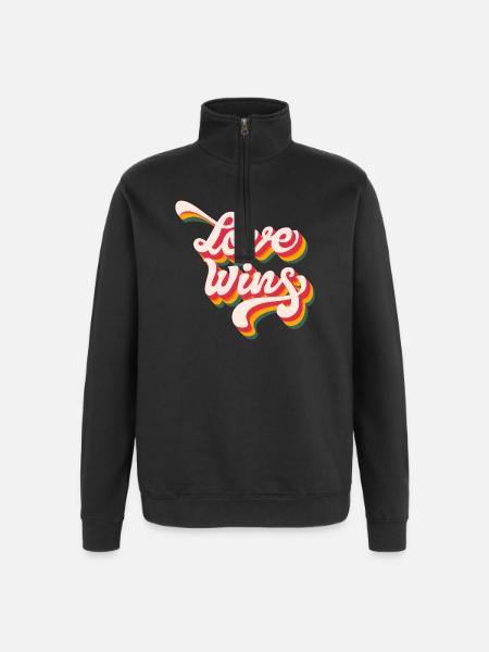 LGBTQ Pride Month - Love Wins - Quarter-Zip Sweatshirt - black