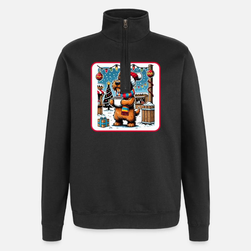 Weihnachtsmarkt Scottish Terrier - Quarter-Zip-Sweatshirt - Schwarz
