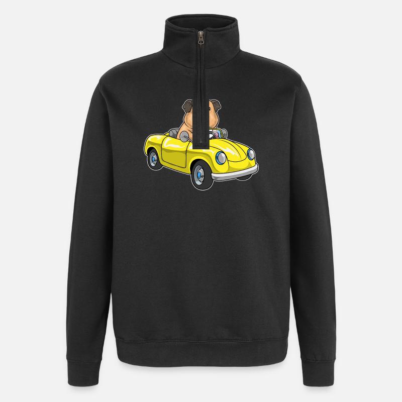 Voiture cochon d’Inde - Sweat à zip 1/4 - noir