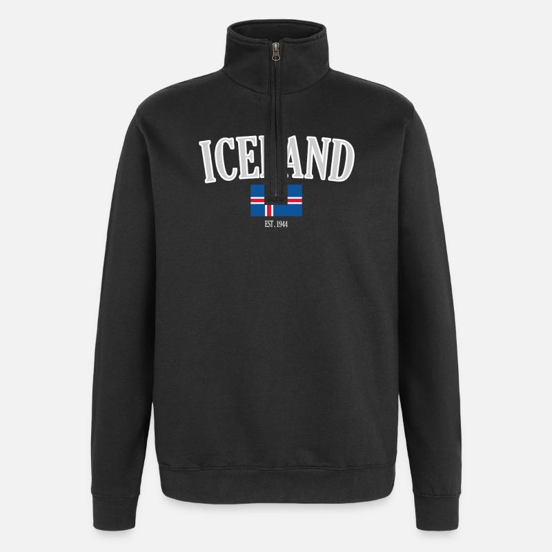 Island seit 1944 - Quarter-Zip-Sweatshirt - Schwarz