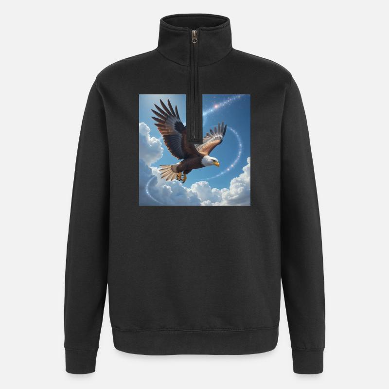 Krafttier Adler Majestätisch - Quarter-Zip-Sweatshirt - Schwarz