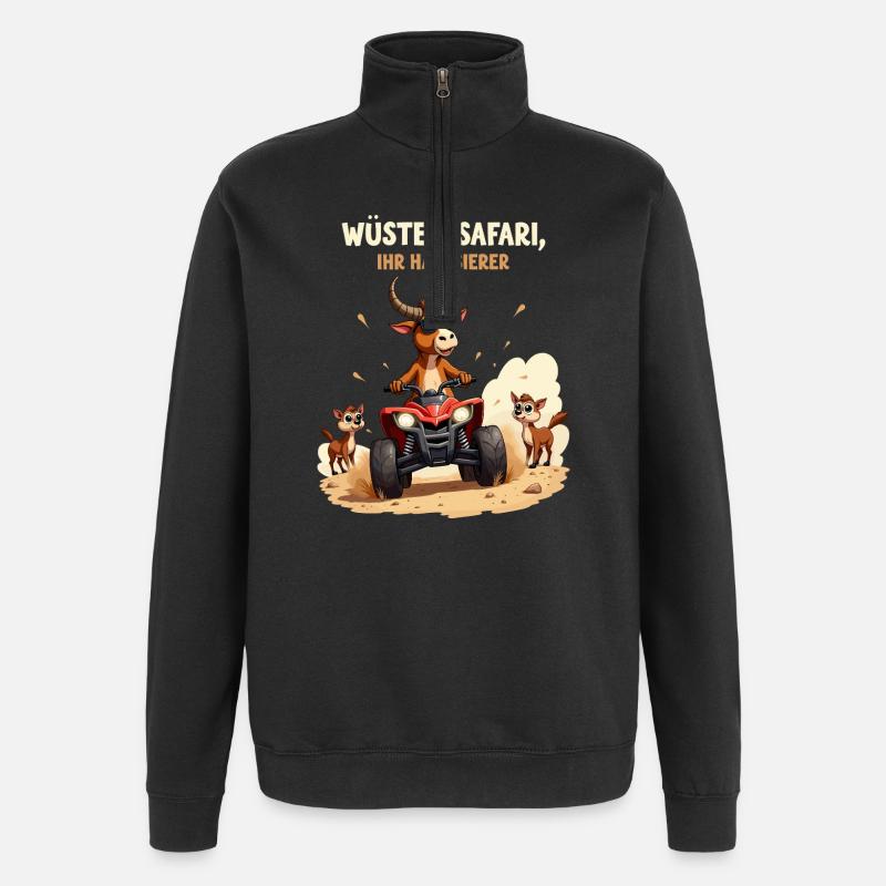 Déserts - Taureau - Sweat à zip 1/4 - noir