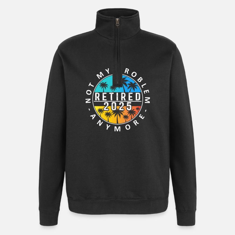 Retired 2025 Palm Sunset Design - Quarter-Zip Sweatshirt - black