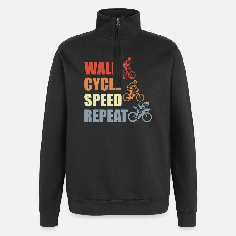 Cycling routine - Quarter-Zip Sweatshirt - black