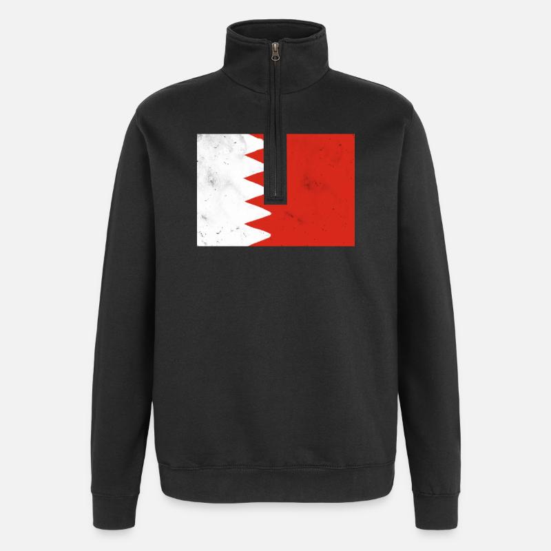Flagge von Bahrain - Quarter-Zip-Sweatshirt - Schwarz