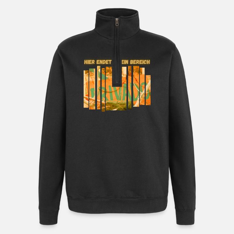 Hier endet dein Bereich - Quarter-Zip-Sweatshirt - Schwarz