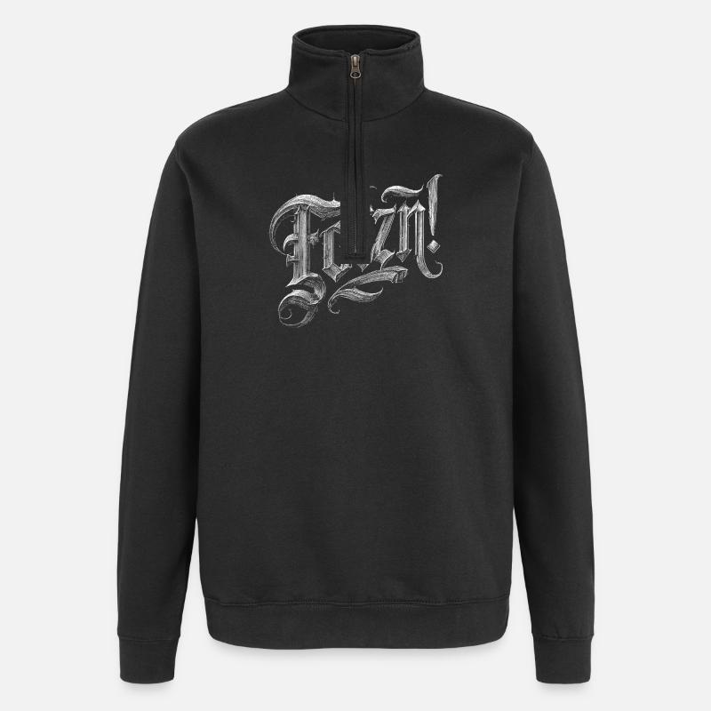 Fotzn...wos sunst - Quarter-Zip-Sweatshirt - Schwarz