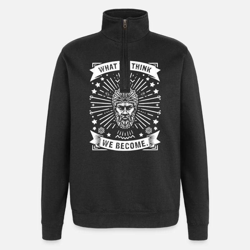 What we think we become (Buddha) - Quarter-Zip-Sweatshirt - Schwarz
