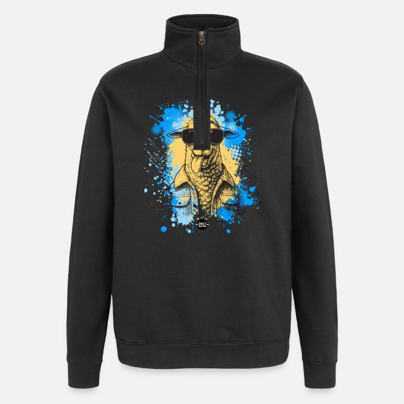 Mode bêlement : Activé - Sweat à zip 1/4 - noir