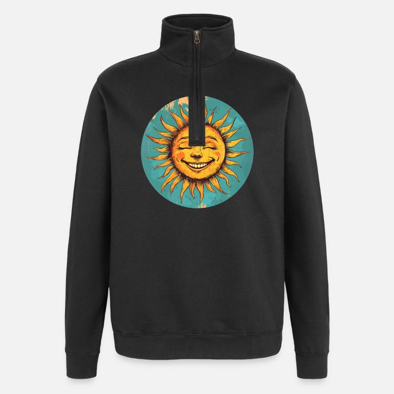 Soleil - Sweat à zip 1/4 - noir