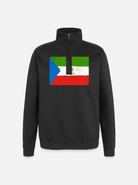 Flag of Equatorial Guinea - Quarter-Zip Sweatshirt - black