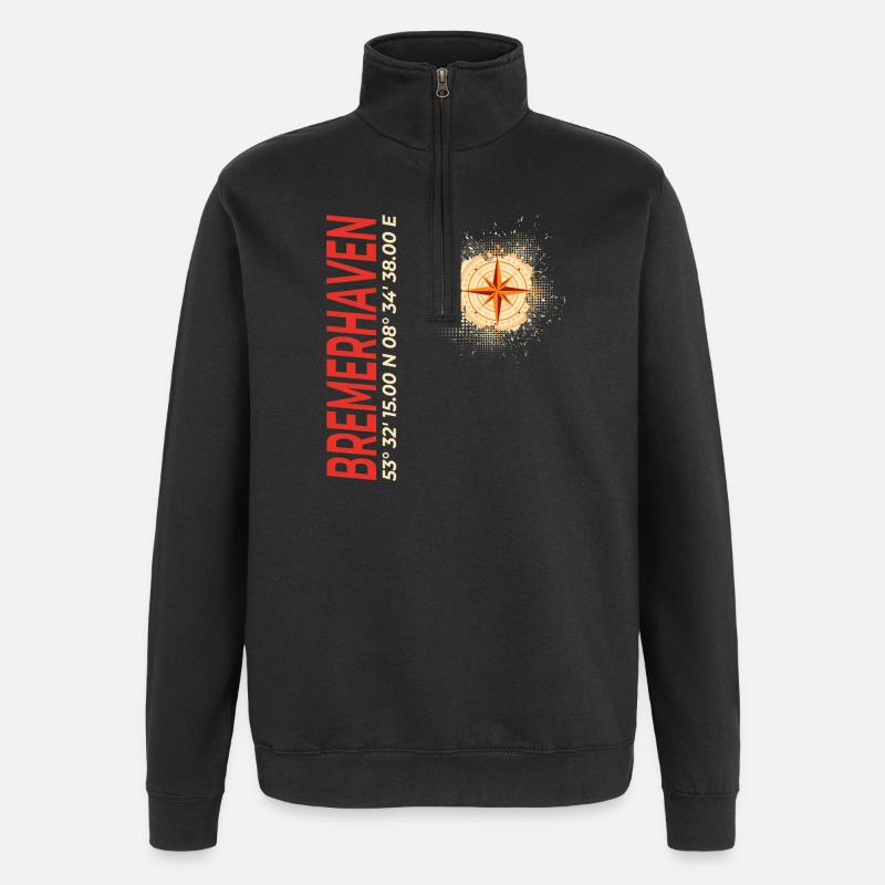 Bremerhaven - Quarter-Zip-Sweatshirt - Schwarz
