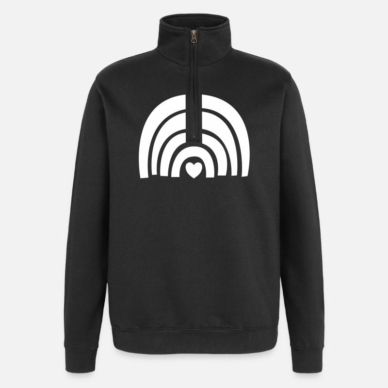 Regenbogen Rainbow - Quarter-Zip Sweatshirt - black