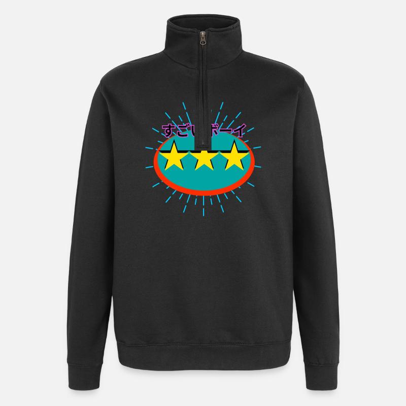 Sugoi Boy Trio Sterne Popart - Quarter-Zip-Sweatshirt - Schwarz