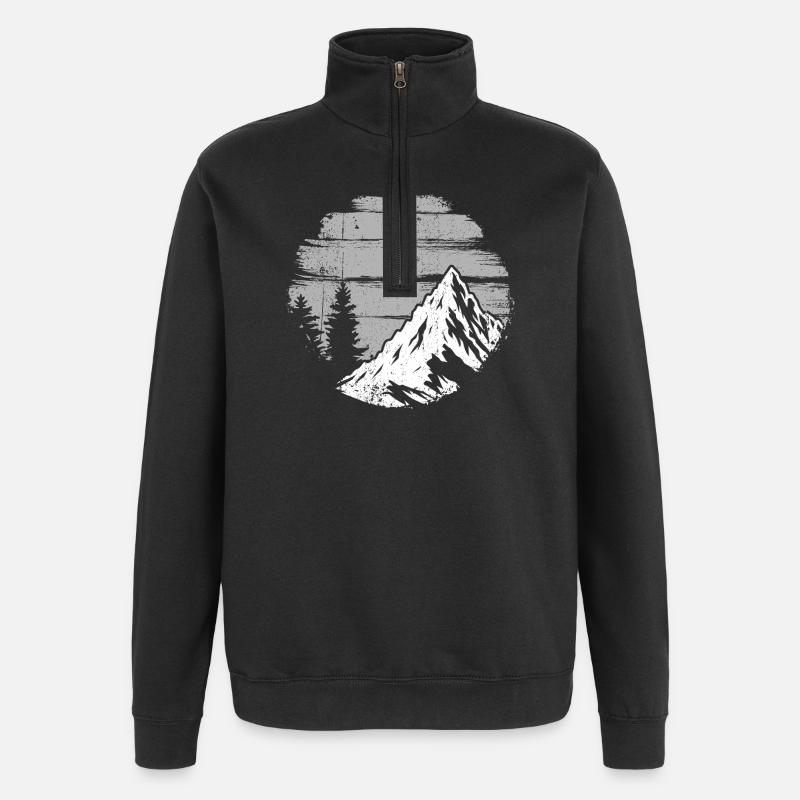 Alpine Ridge Monochrom - Quarter-Zip-Sweatshirt - Schwarz