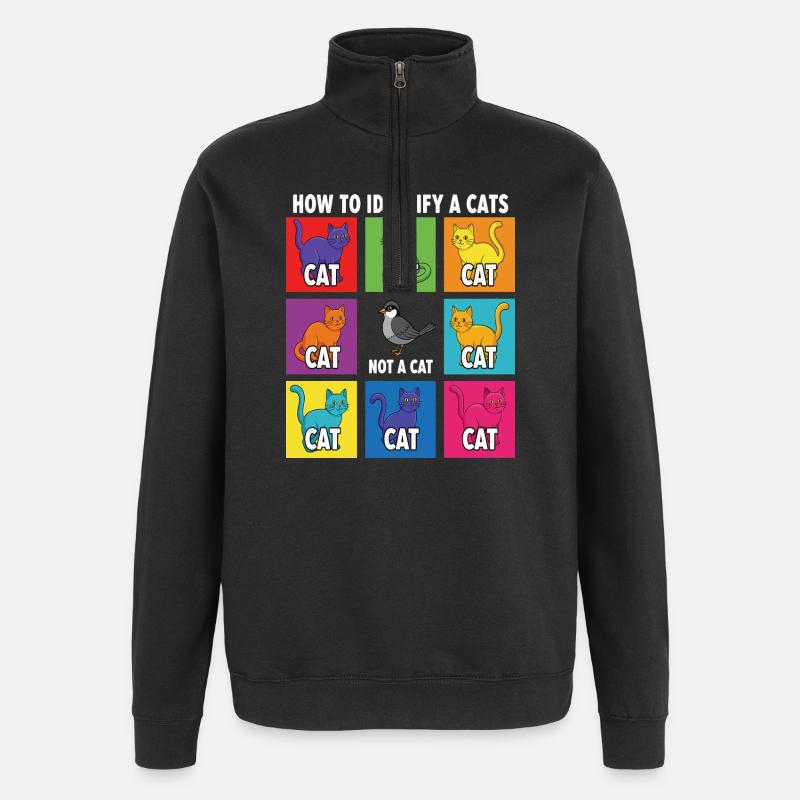 Guide d’identification des chats - Sweat à zip 1/4 - noir
