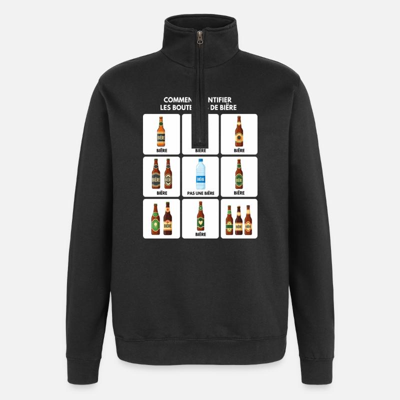 Bier-Identifizierungs-Guide - Quarter-Zip-Sweatshirt - Schwarz