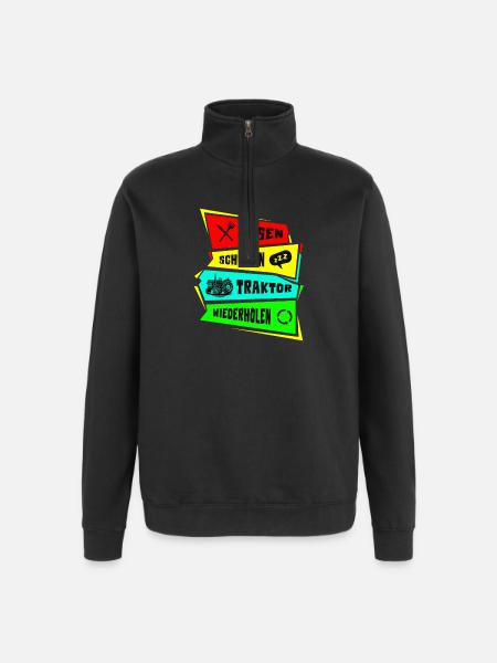 Eat Sleep Tractor Repeat - Quarter-Zip Sweatshirt - black