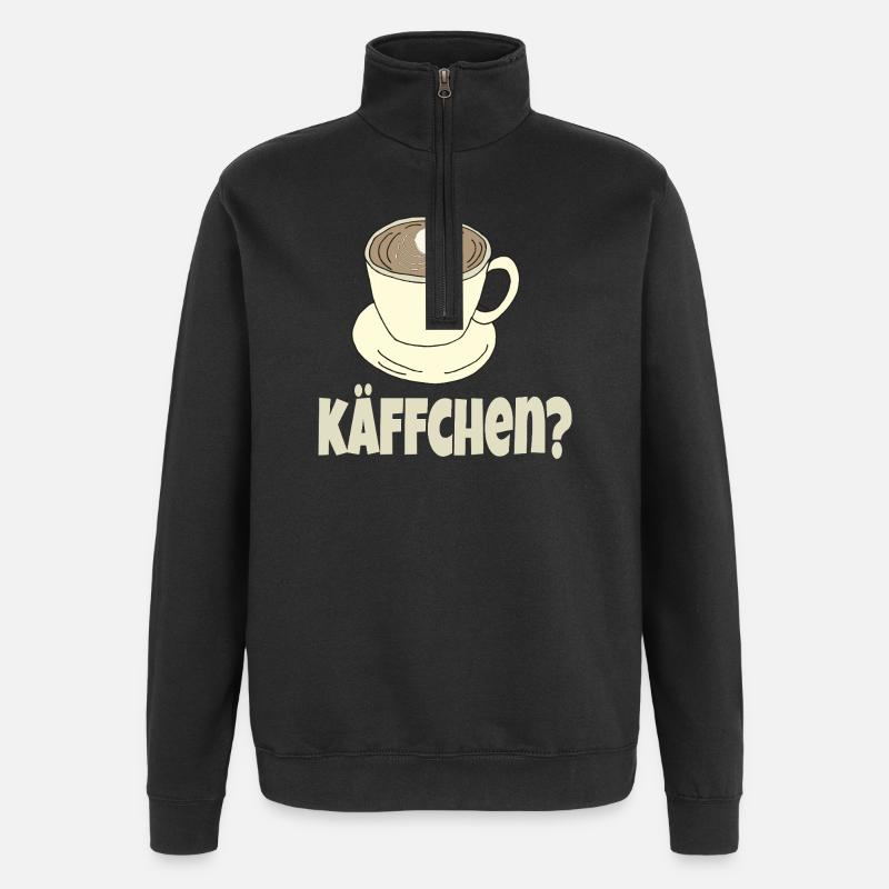 Coffee cup Kaeffchen - Quarter-Zip Sweatshirt - black