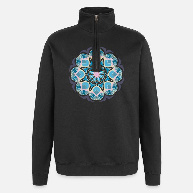 Journée plage Mandala - Sweat à zip 1/4 - noir