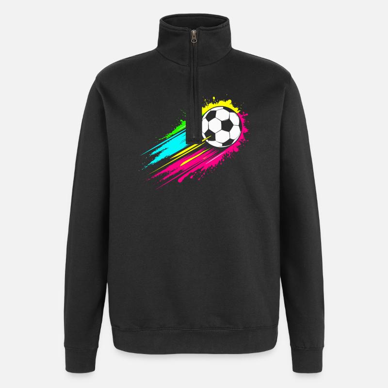 Fußball - Quarter-Zip-Sweatshirt - Schwarz