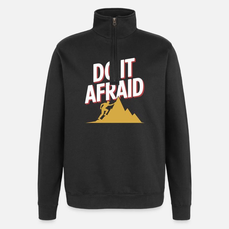 Fais-le Peur Courage Développement Motivation - Sweat à zip 1/4 - noir