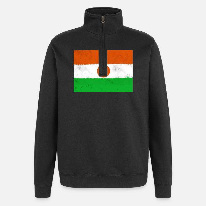 Drapeau du Niger - Sweat à zip 1/4 - noir