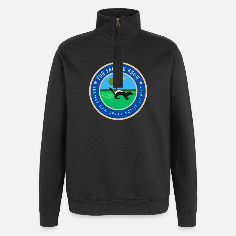 Skunks can spray scent 10 feet - Quarter-Zip Sweatshirt - black