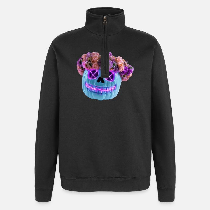 Blüte & Untergang - Quarter-Zip-Sweatshirt - Schwarz