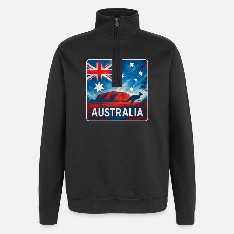 Australien Outback Design - Quarter-Zip-Sweatshirt - Schwarz