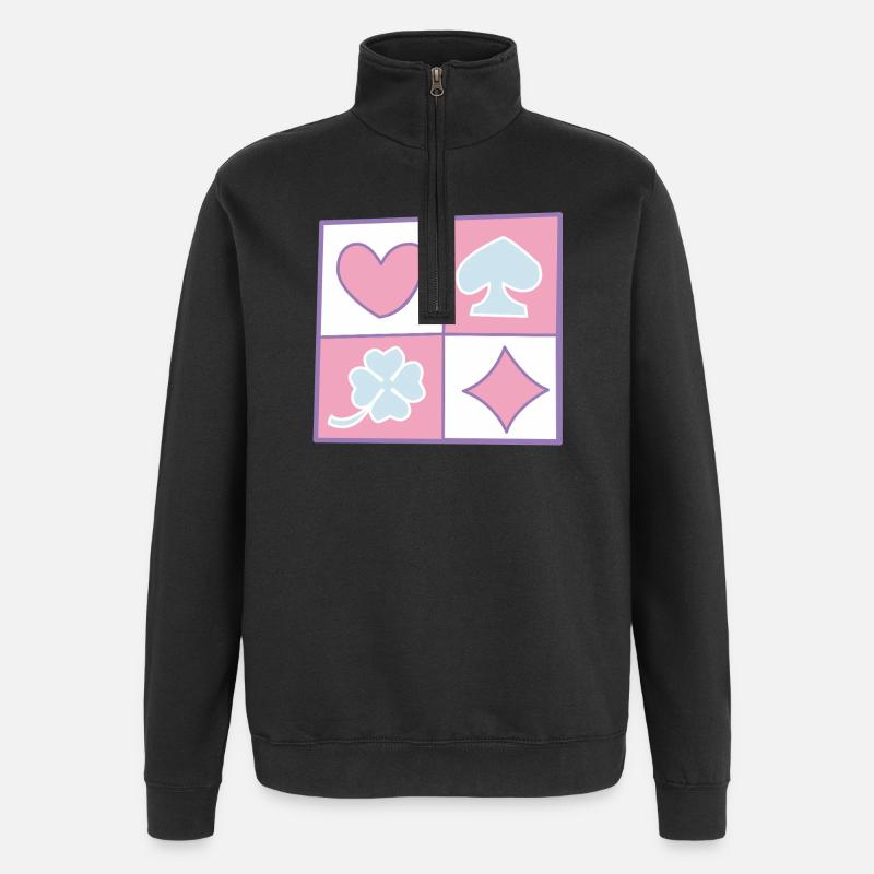 Checkerboard by helfspawn - Quarter-Zip Sweatshirt - black