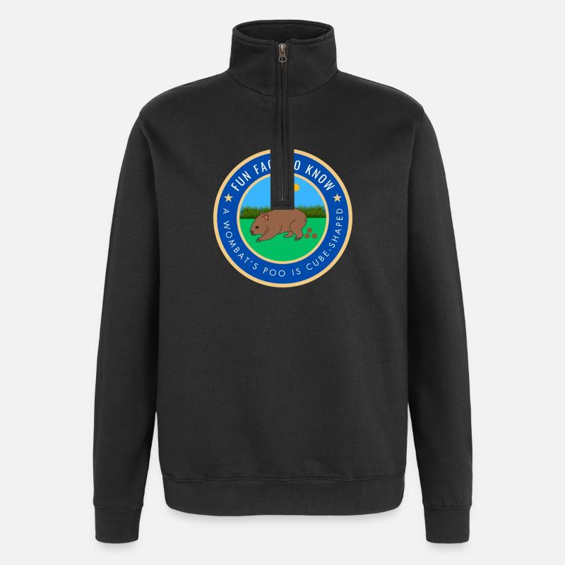 A wombat's poo is cube-shaped - Quarter-Zip Sweatshirt - black