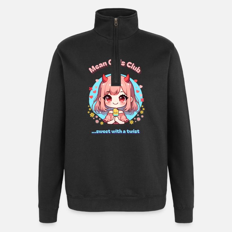 süßes Teufelchen gemeines Mädchen Kawaii Sommer - Quarter-Zip-Sweatshirt - Schwarz