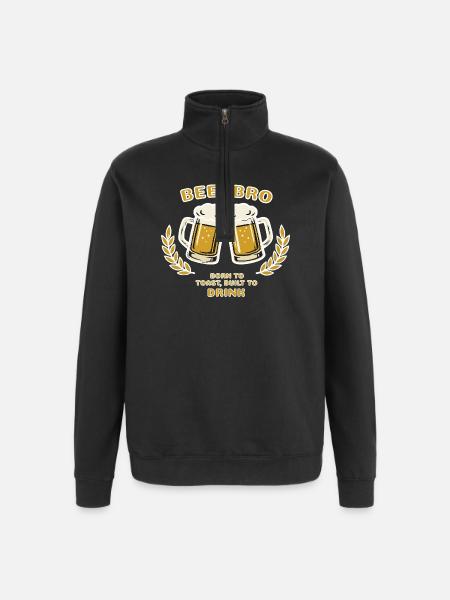 BEERBRO - Quarter-Zip-Sweatshirt - Schwarz