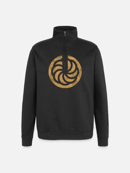 Signe d'éternité arménien dans un cercle doré - Sweat à zip 1/4 - noir