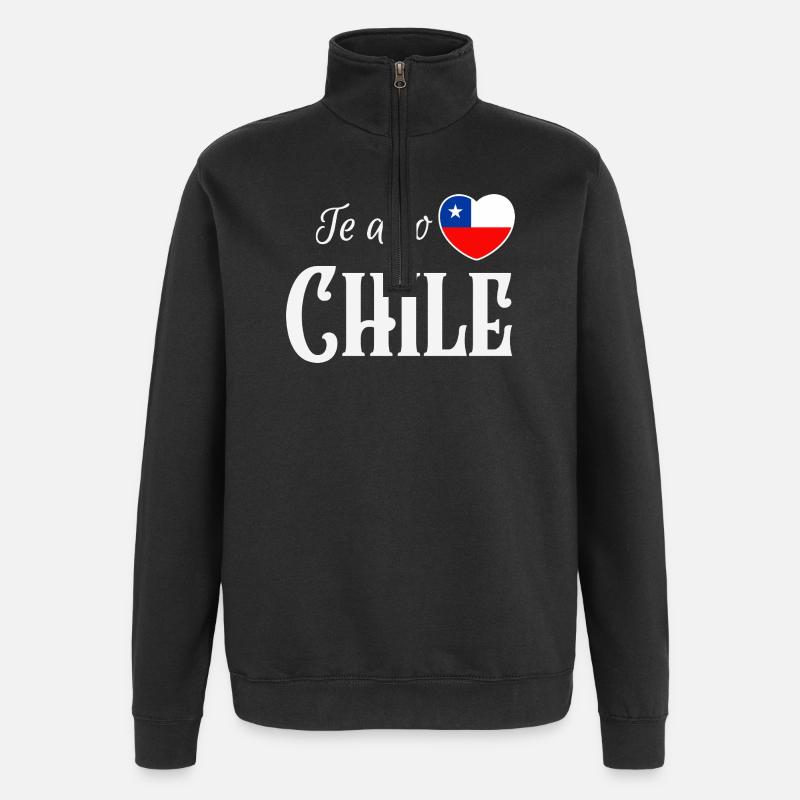 I love Chile, Chilean pride - Quarter-Zip Sweatshirt - black