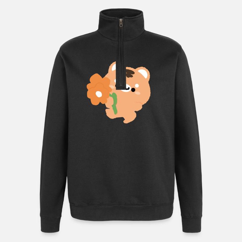 Romantic Tiger - Quarter-Zip Sweatshirt - black