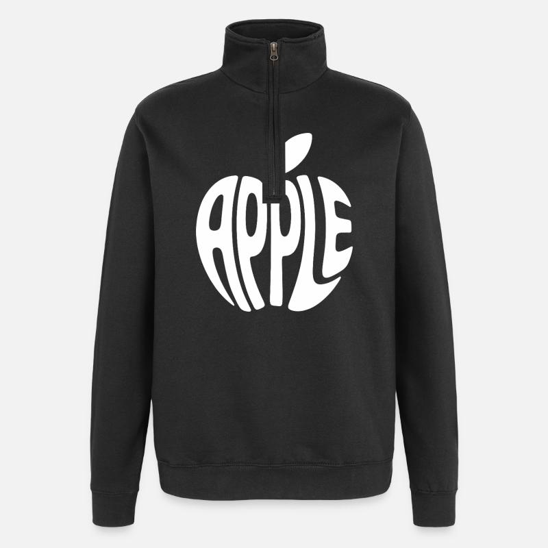 Pomme Fruit Mot Art - Sweat à zip 1/4 - noir