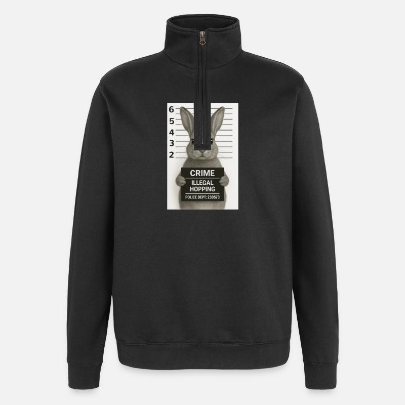Criminal Rabbit - Quarter-Zip Sweatshirt - black