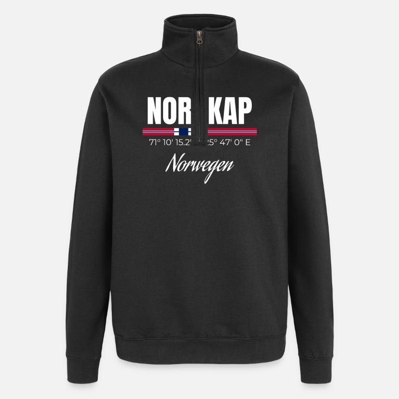 Nordkap - Quarter-Zip-Sweatshirt - Schwarz