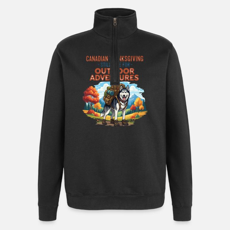 Husky Outdoor Abenteuer - Quarter-Zip-Sweatshirt - Schwarz