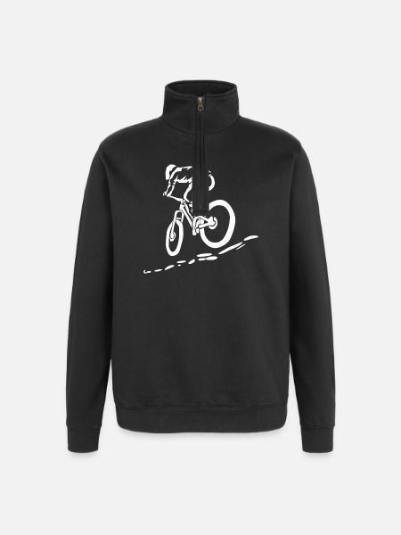 Bike Sprung BMX Kunst - Quarter-Zip-Sweatshirt - Schwarz