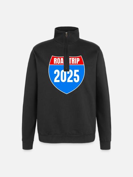 Road Trip 2025 Summer Vacation - Quarter-Zip Sweatshirt - black